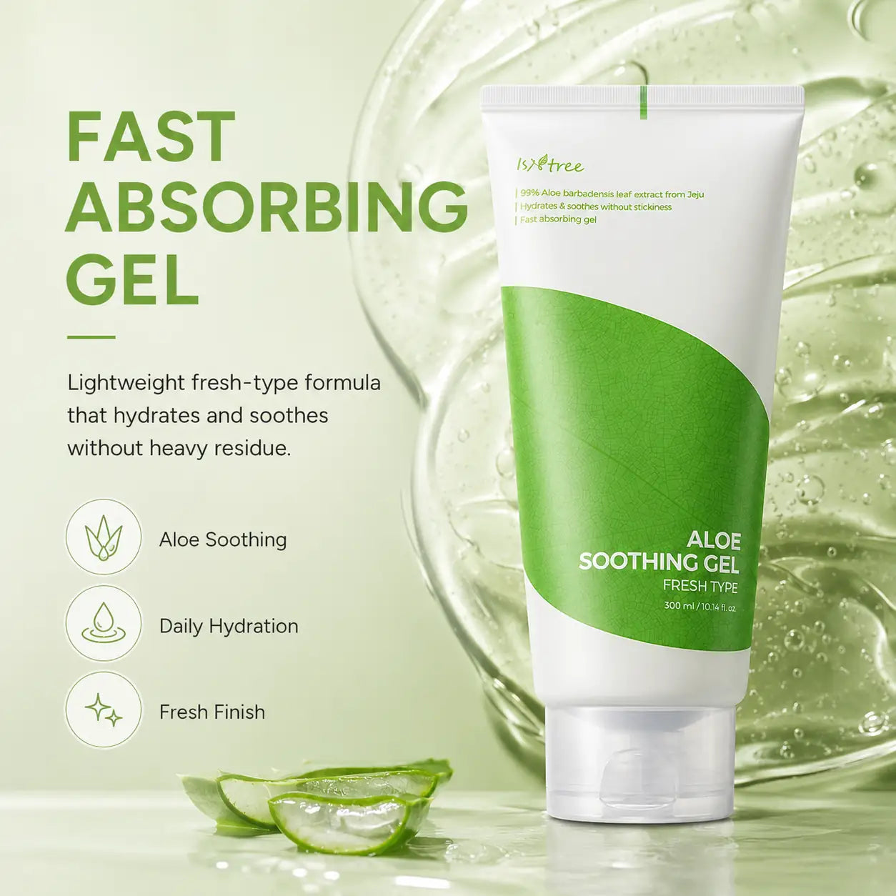 Isntree Aloe Soothing Gel Fresh Type Moisturiser 300ml