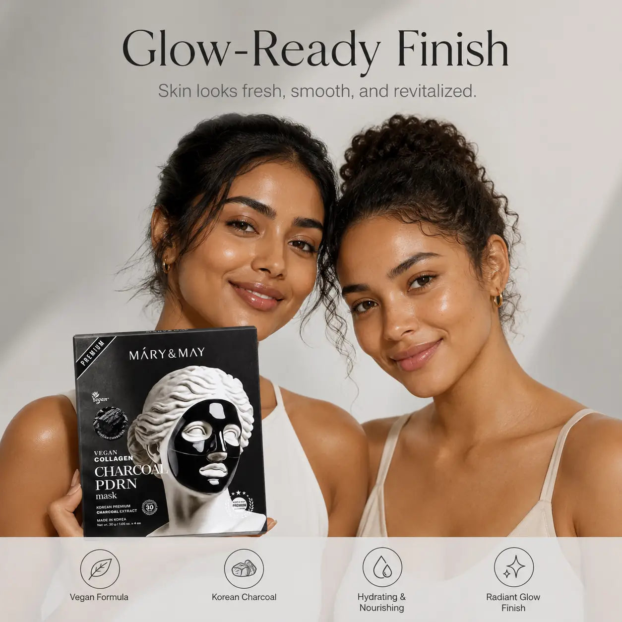 Mary&May Vegan Collagen Charcoal PDRN Mask ( x4) 30g 30g x4