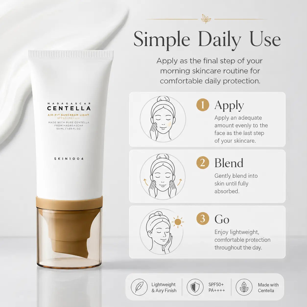 SKIN1004 Madagascar Centella Air-Fit Suncream Light 50ml
