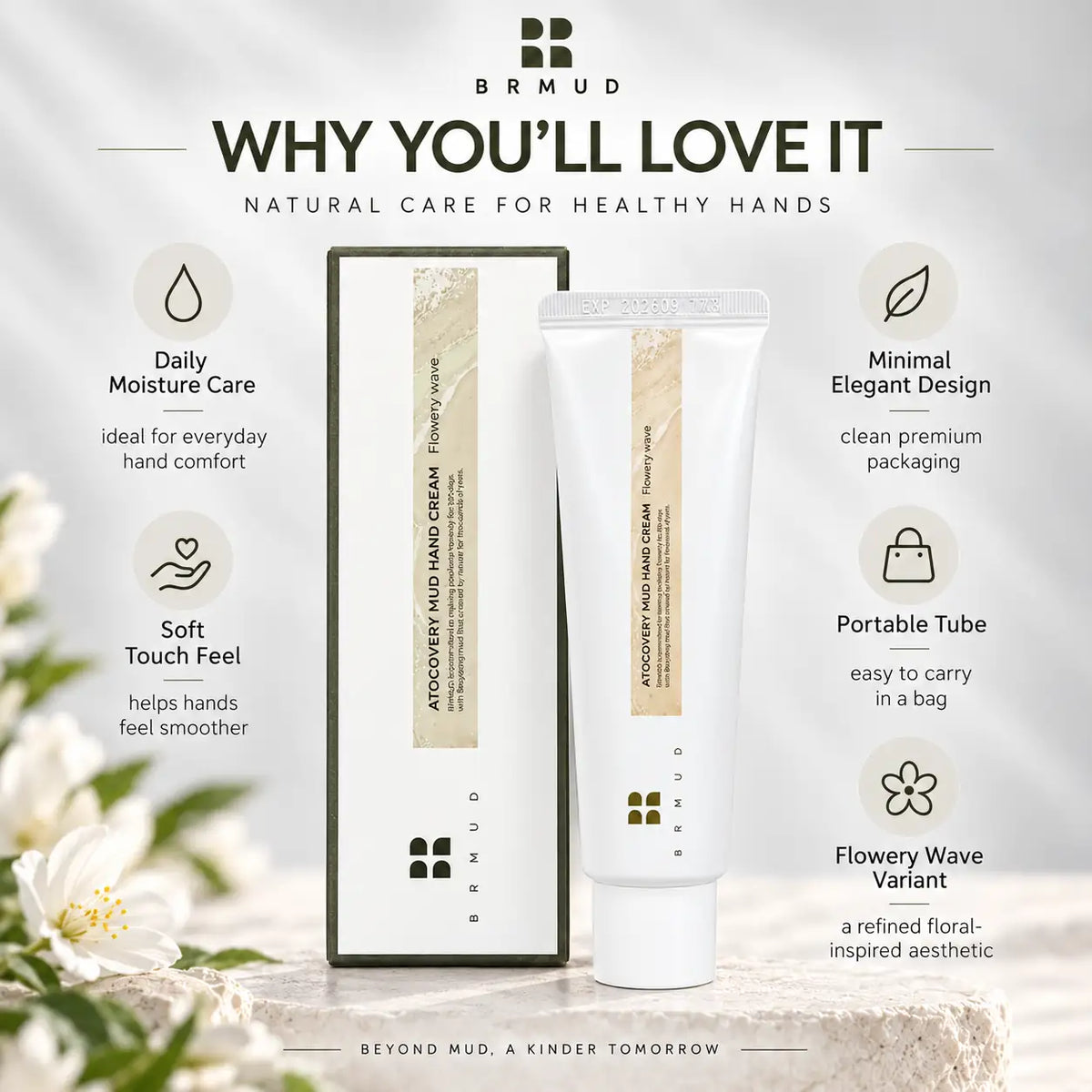 BRMUD Atocovery Mud Hand Cream (Flowery Wave) 50ml