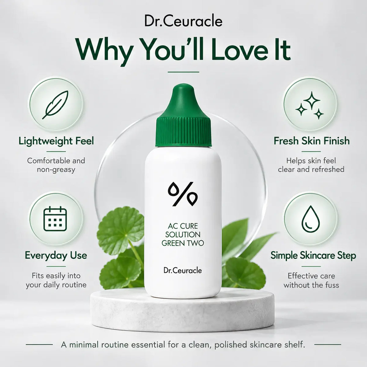 Dr. Ceuracle AC helps care for Solution Green Two 50ml