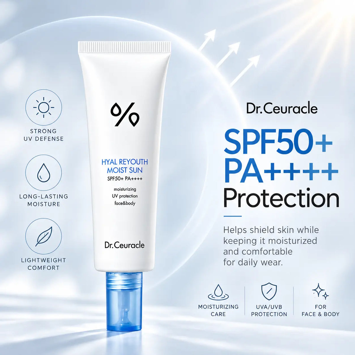 Dr. Ceuracle Hyal Reyouth Moist Sun SPF50+ PA++++ 50ml