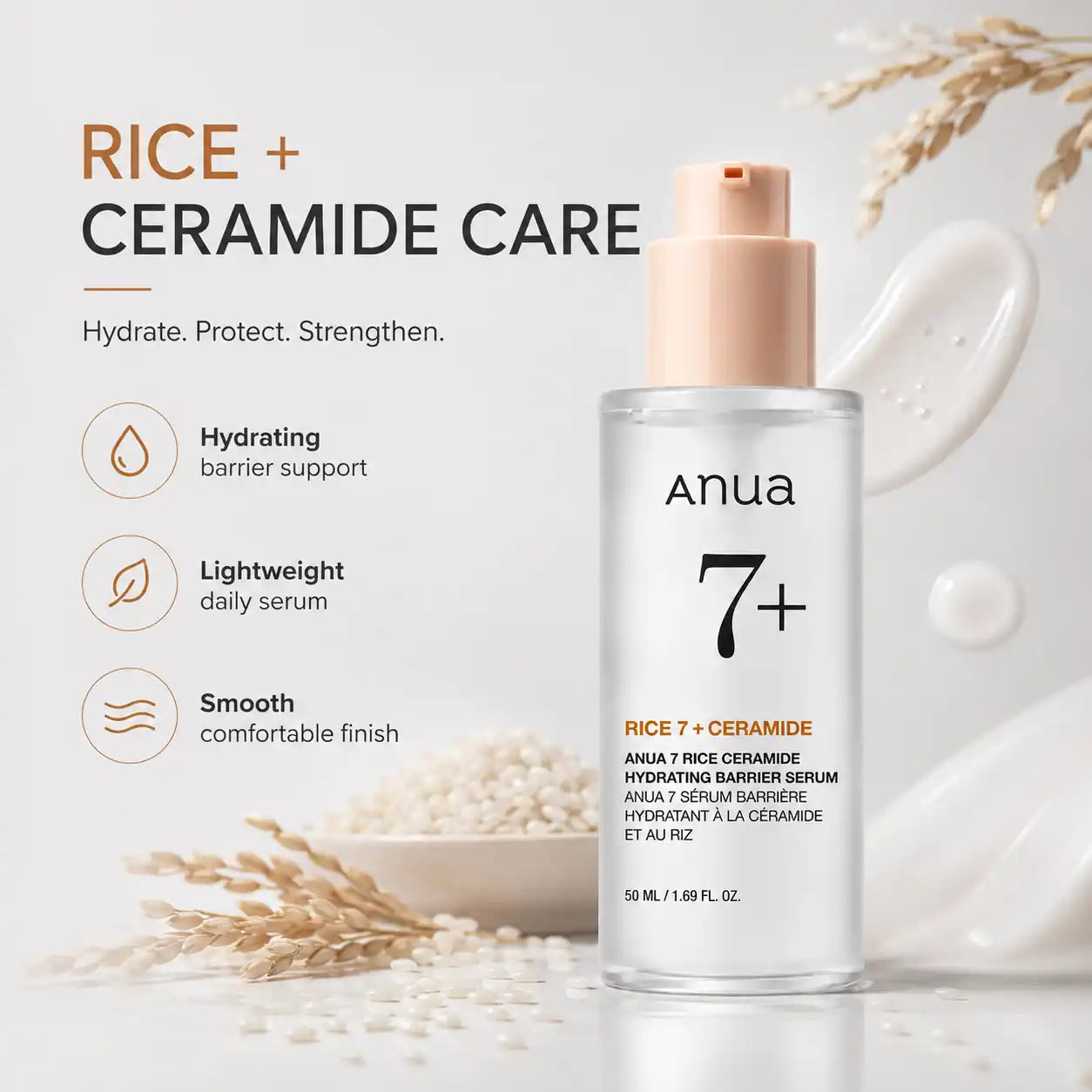 ANUA 7 Rice Ceramide Hydrating Barrier Serum 50ml