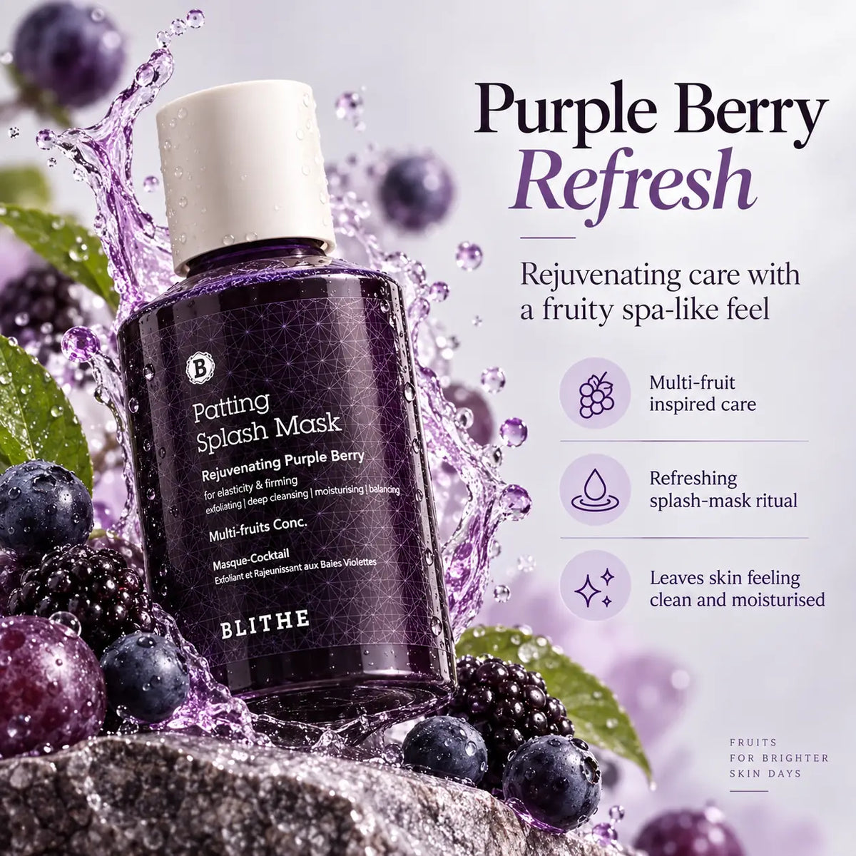 BLITHE Patting Splash Mask Rejuvenating Purple Berry 150ml