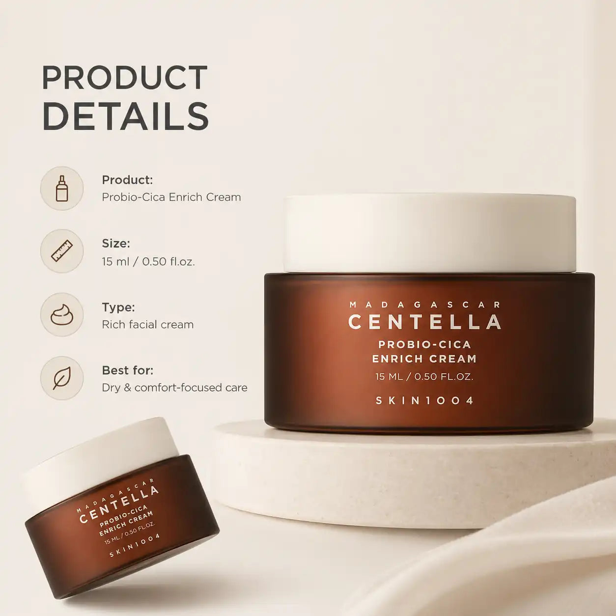 SKIN1004 Madagascar Centella Probio-Cica Enrich Cream 15ml
