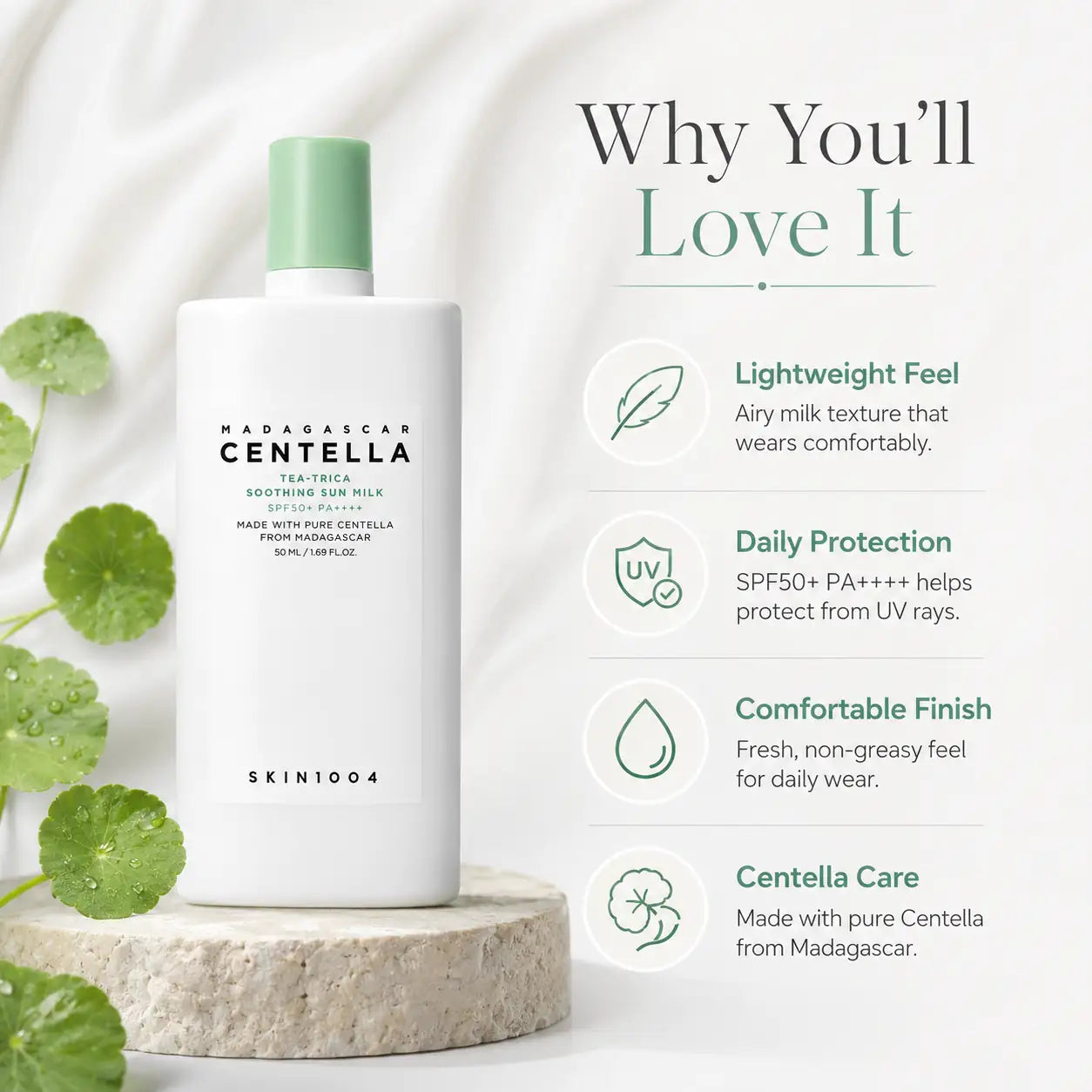 SKIN1004 Madagascar Centella Tea-Trica Soothing Sun Milk 50ml