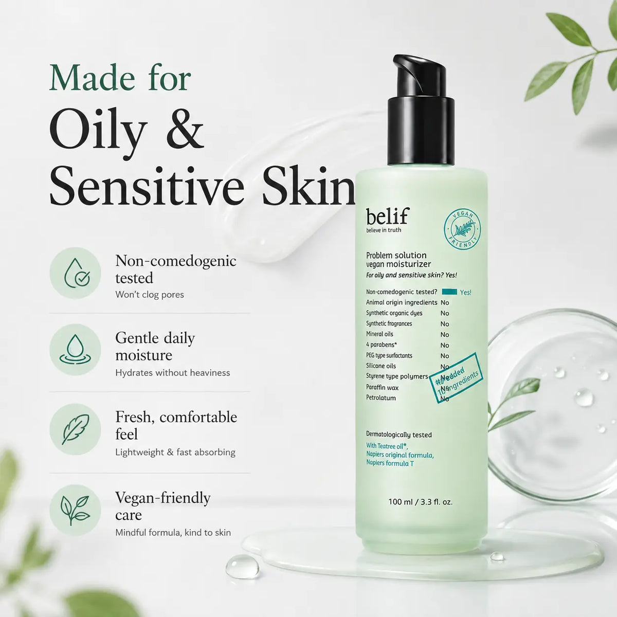 belif Problem Solution Vegan Moisturizer 100ml