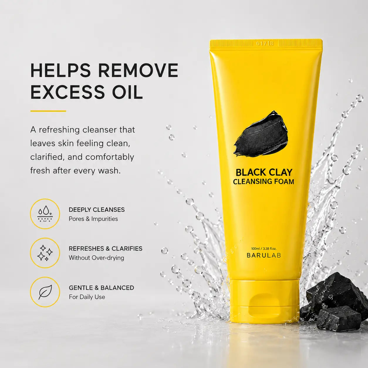 BARULAB Black Clay Cleansing Foam 100ml