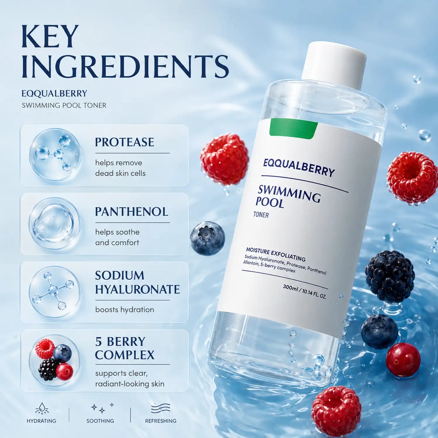 EQQUALBERRY Swimming Pool Toner 300ml