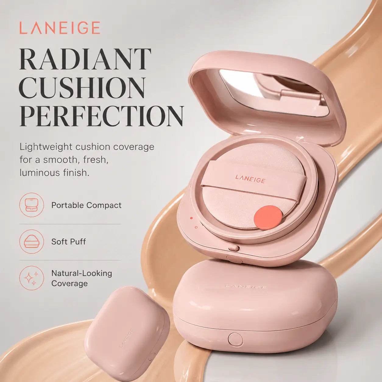 back label showing the cushion's ingredients