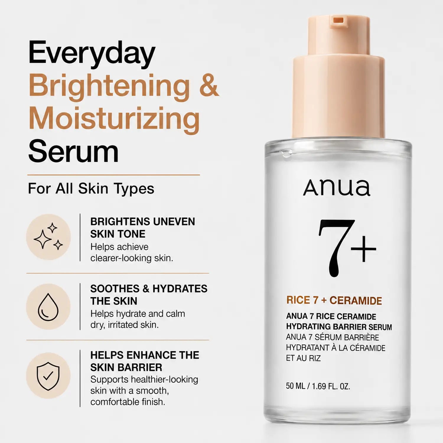 ANUA 7 Rice Ceramide Hydrating Barrier Serum 50ml