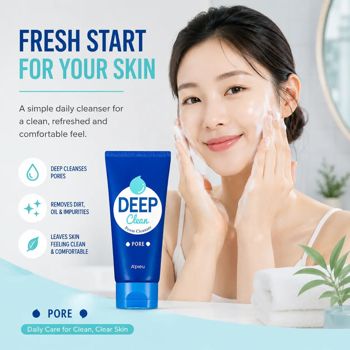 A'pieu Deep Clean Foam Cleanser [Pore] 130ml