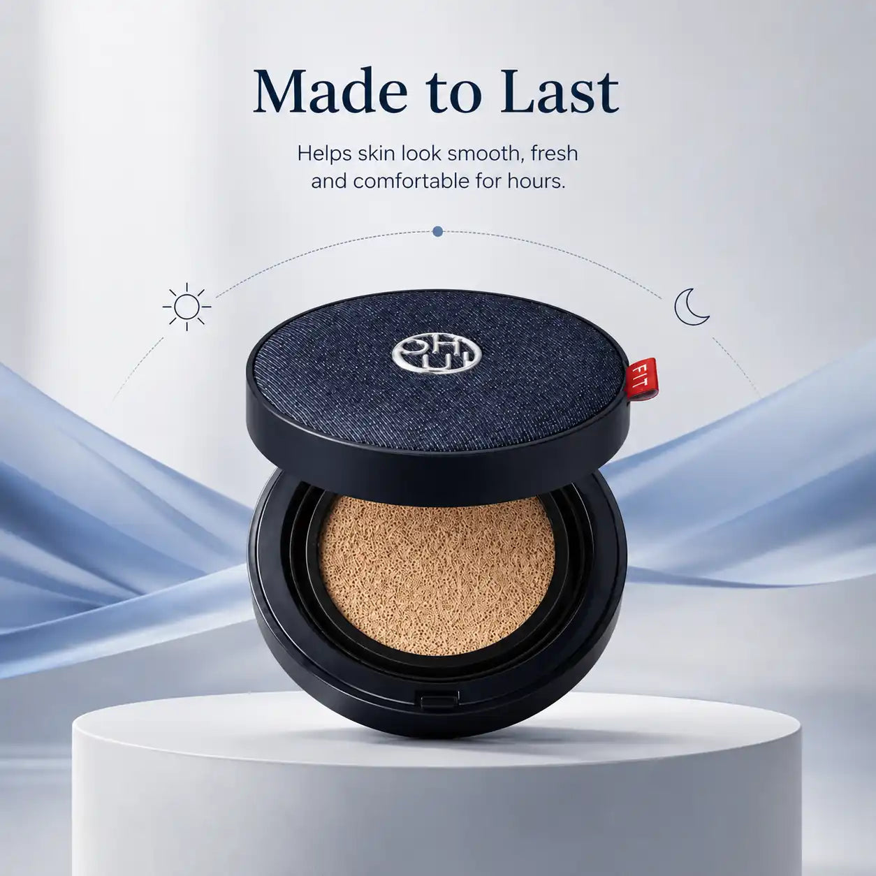 cushion applied to skin