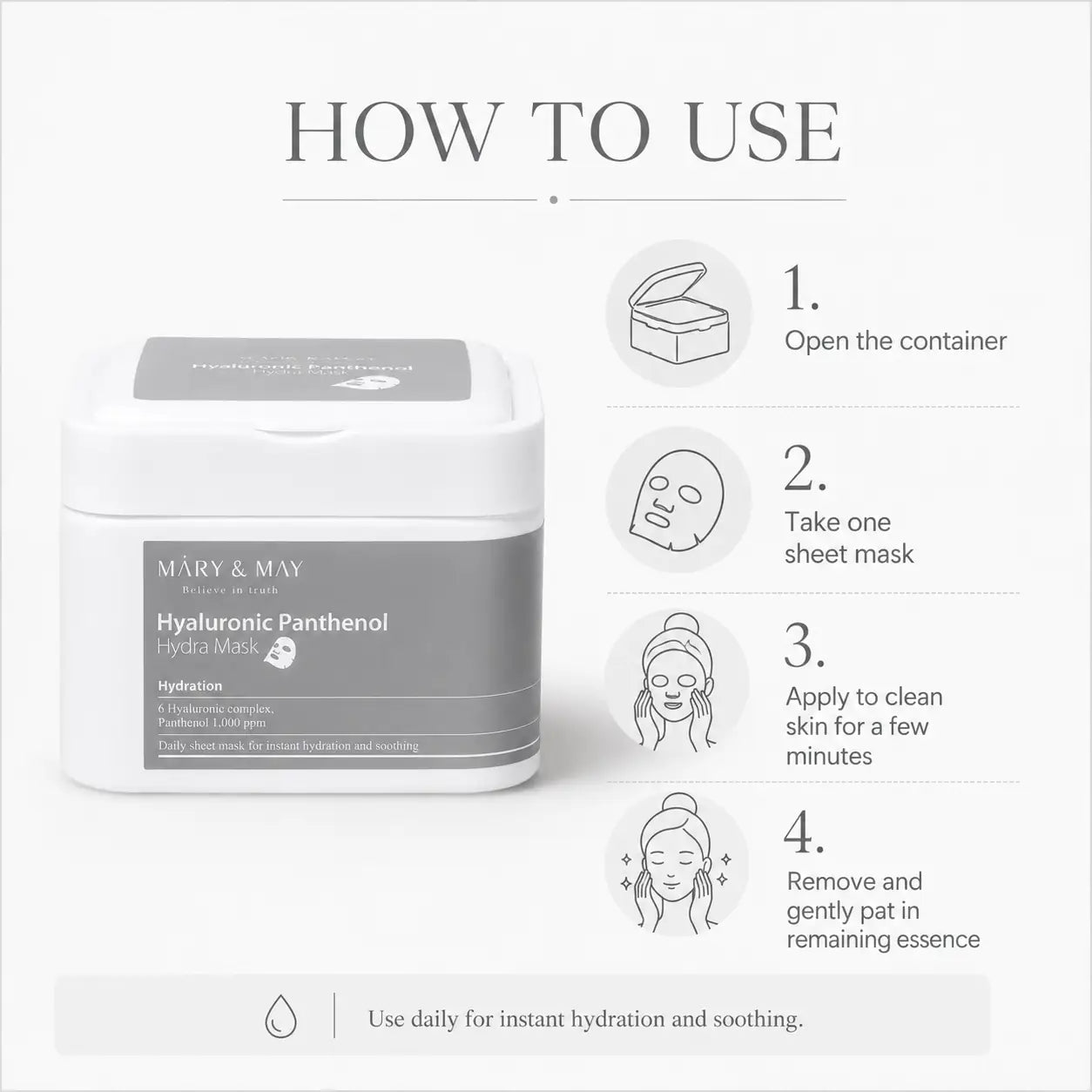 Mary&May Hyaluronic Panthenol Hydra Mask 400g 30EA 30EA 400g
