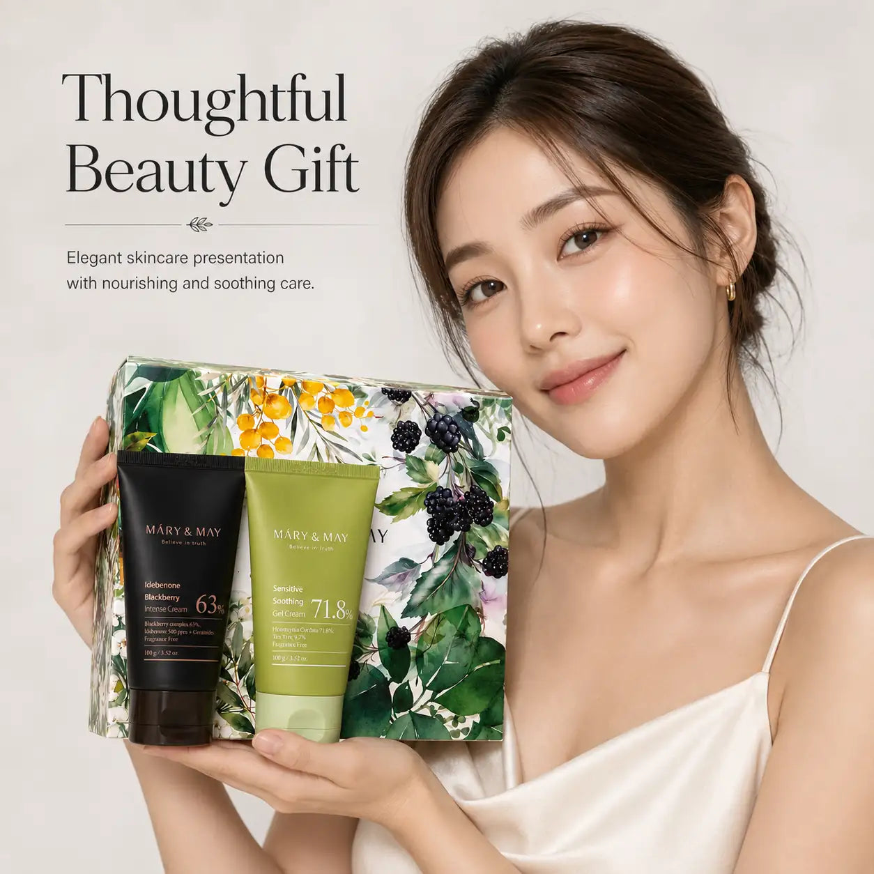 Mary&May Soothing Gel Cream+Idebenone Blackberry Cream Duo Set x2 100g 100g x2