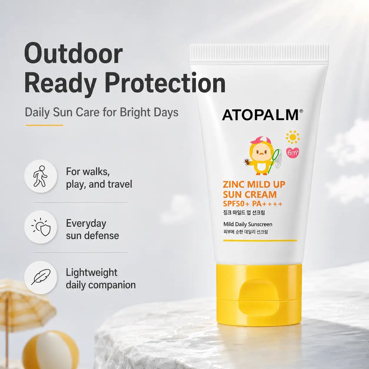 ATOPALM Zinc Mild Up Sun Cream SPF50+ PA++++ 65g