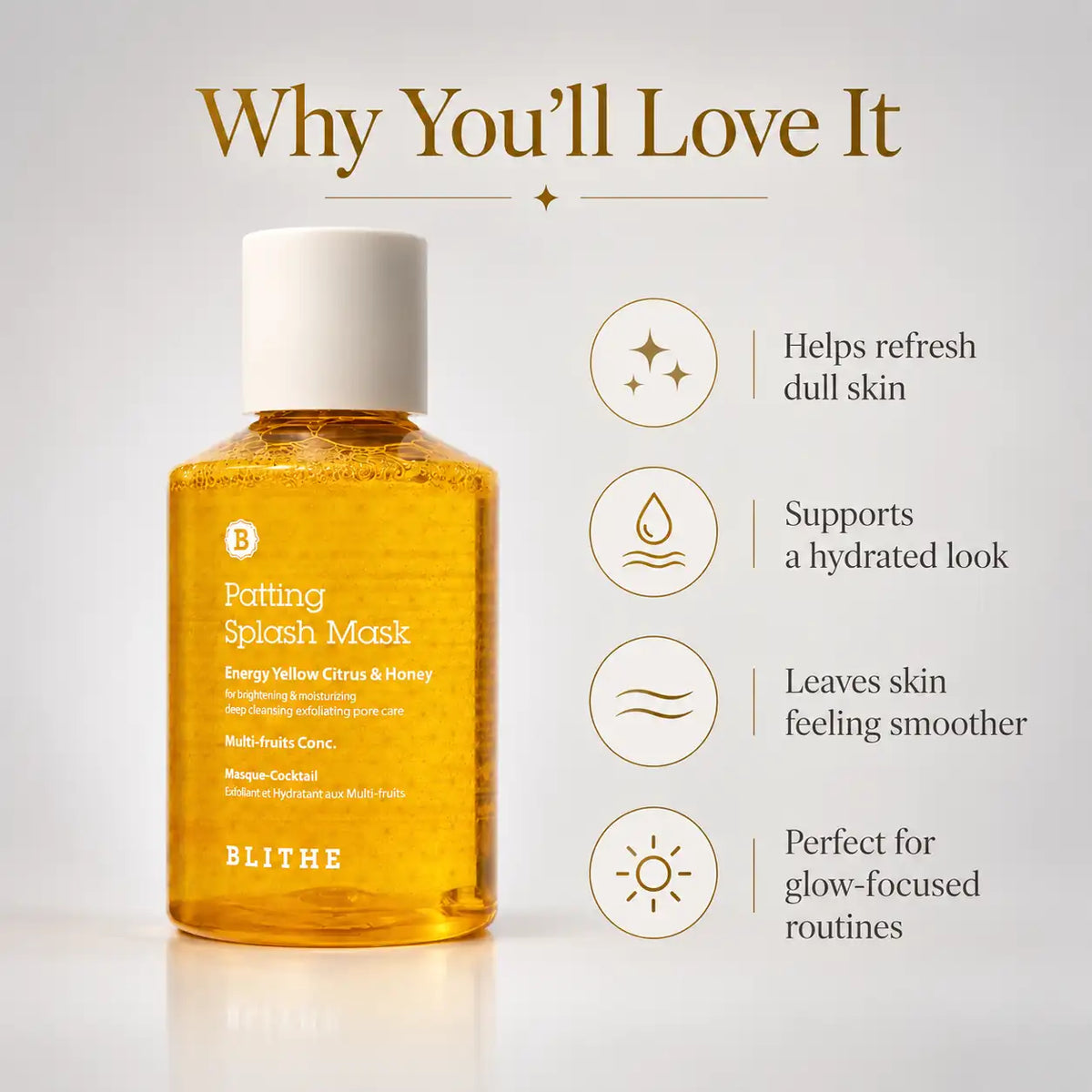 BLITHE Patting Splash Mask Energy Yellow Citrus & Honey 150ml