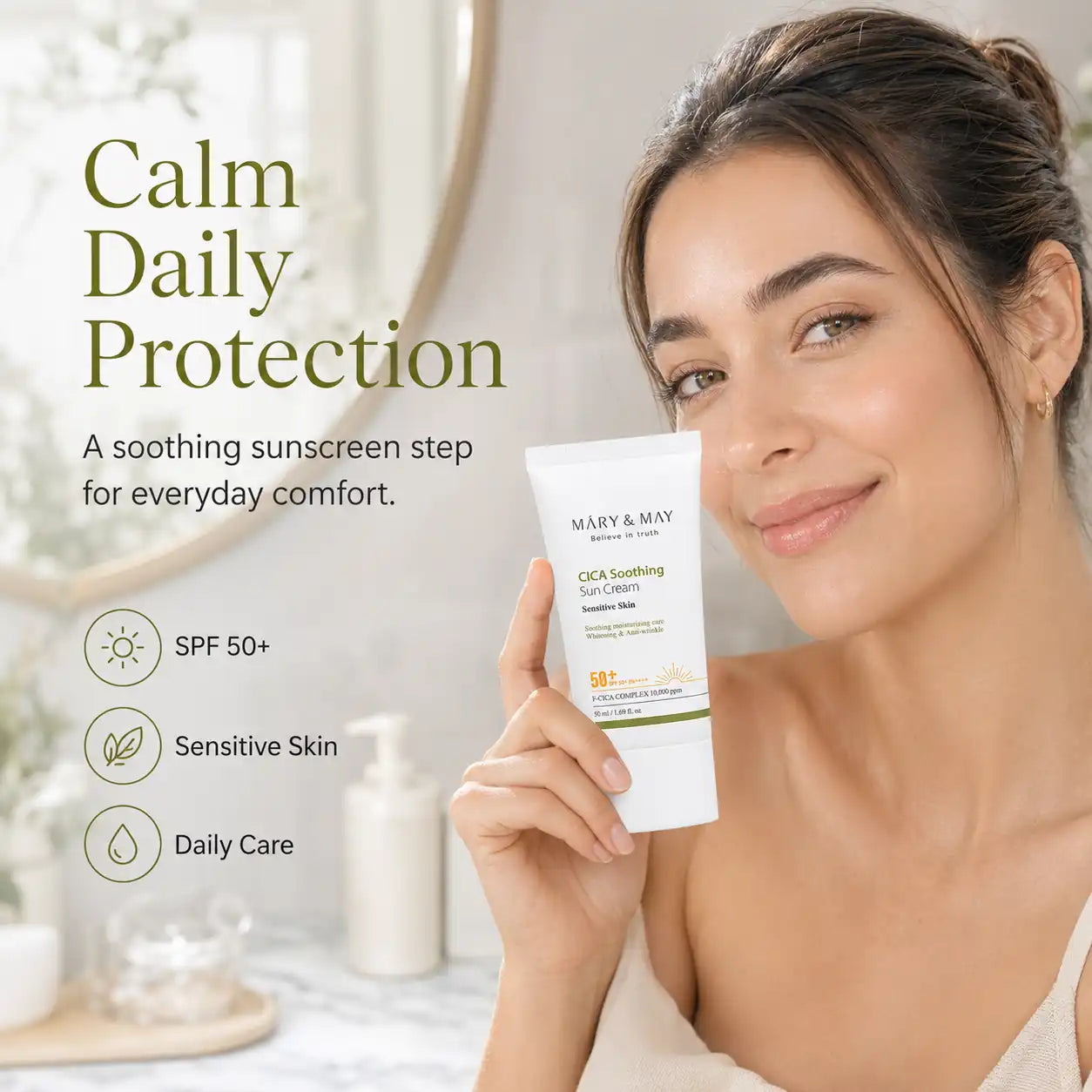 Mary&May CICA Soothing Sun Cream SPF50+ PA++++ 50ml