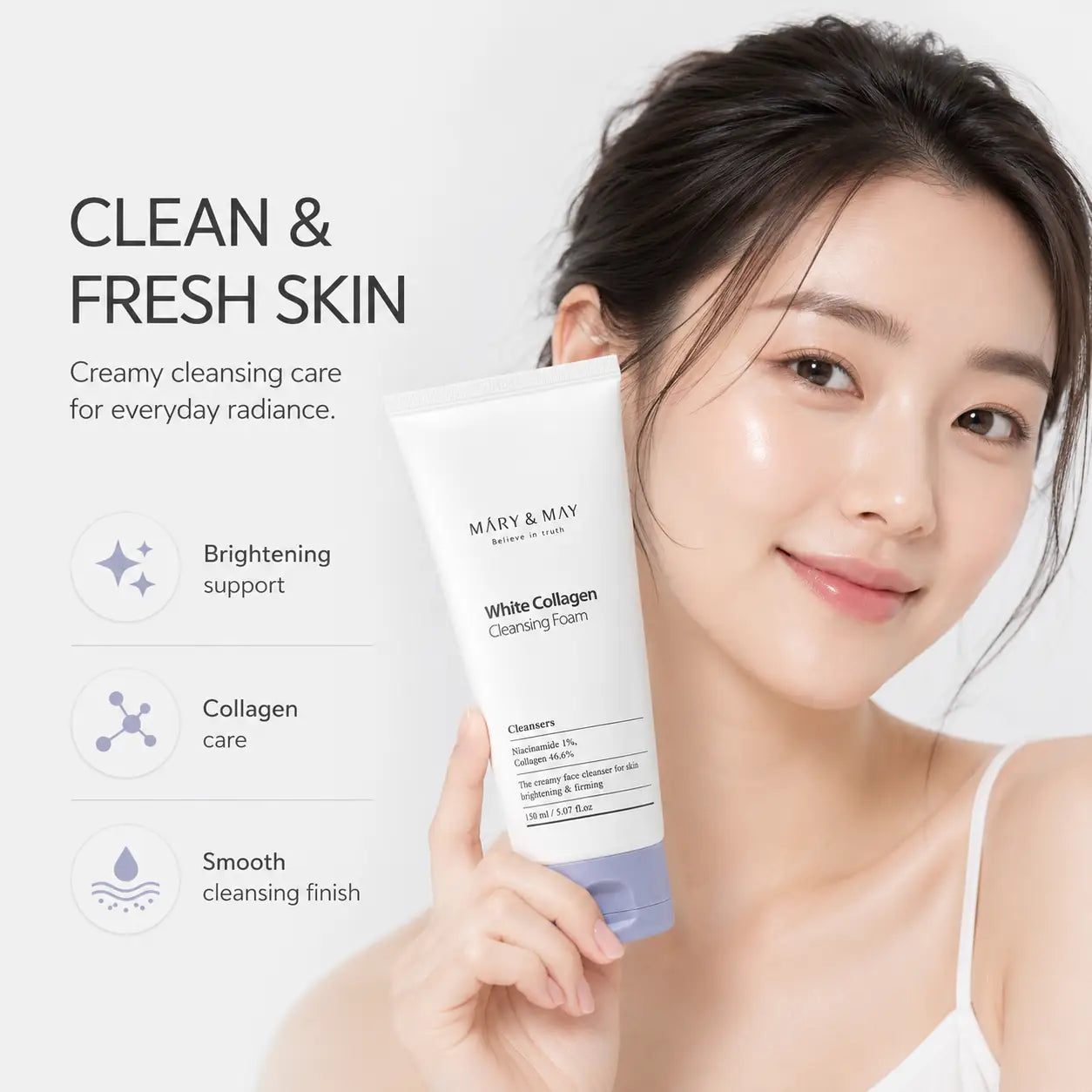 Mary&May White Collagen Cleansing Foam 150ml