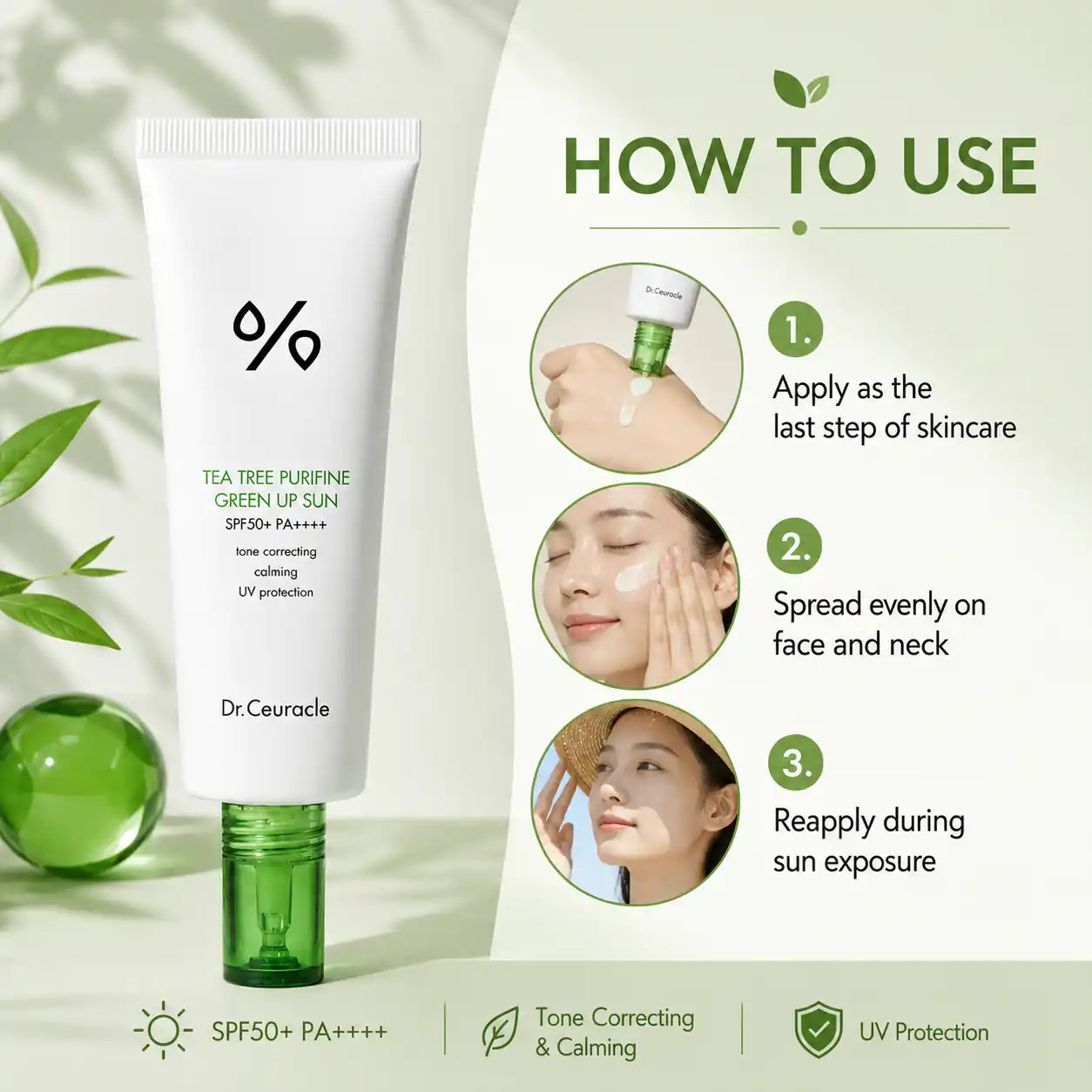 Dr. Ceuracle Tea Tree Purifine Green Up Sun 50ml