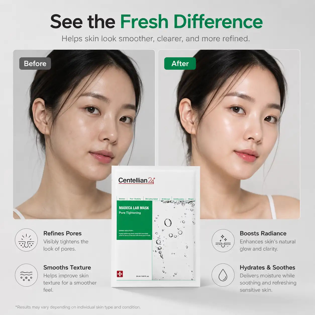 Centellian24 Madeca Lab Mask Pore Tightening 25ml 20pcs