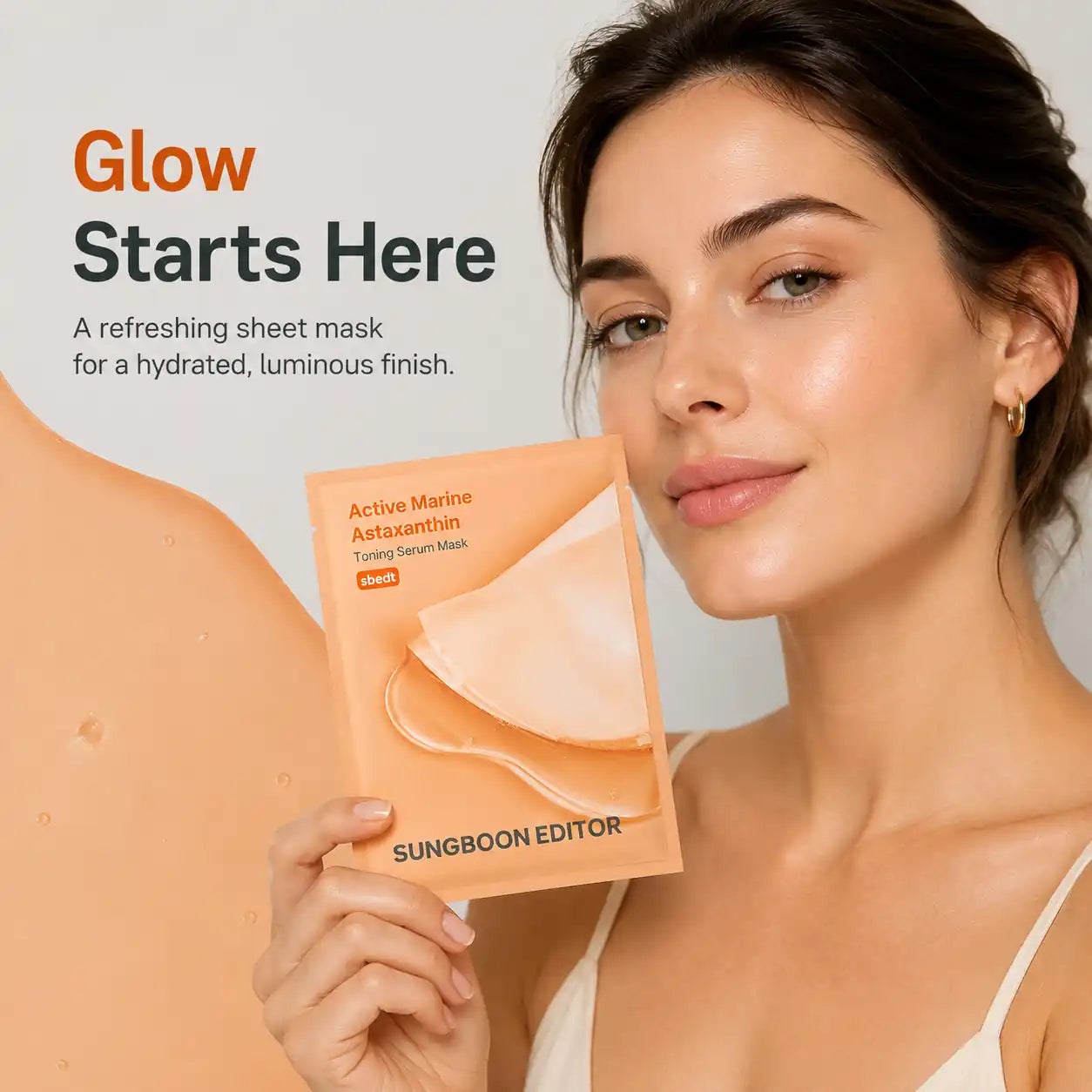 sheet mask unfolded showing essence