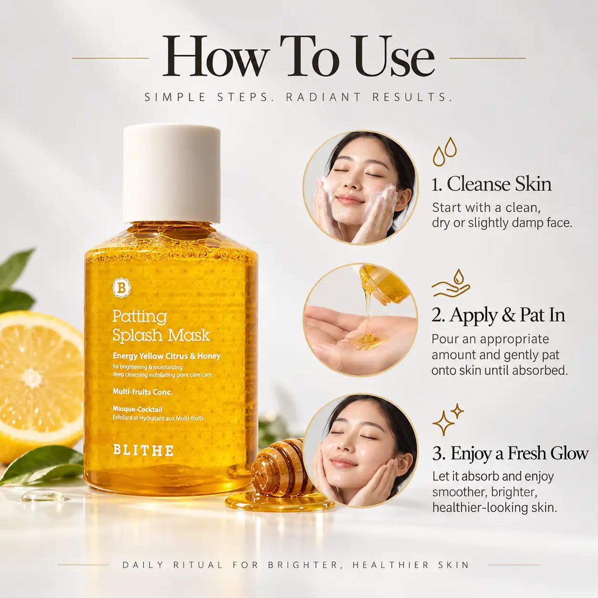 BLITHE Patting Splash Mask Energy Yellow Citrus & Honey 150ml