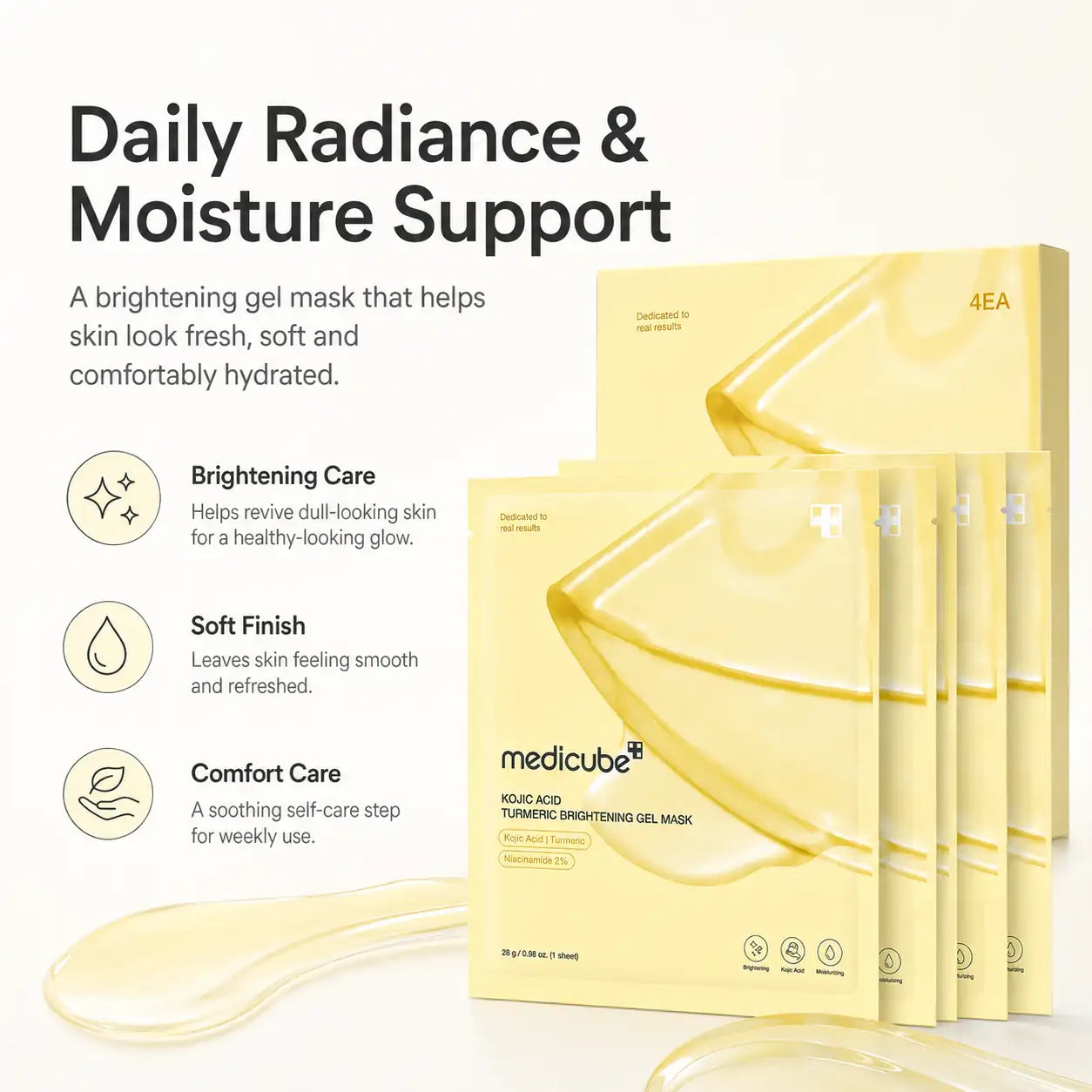 Medicube Kojic Acid Turmeric Brightening Gel Mask 4ea