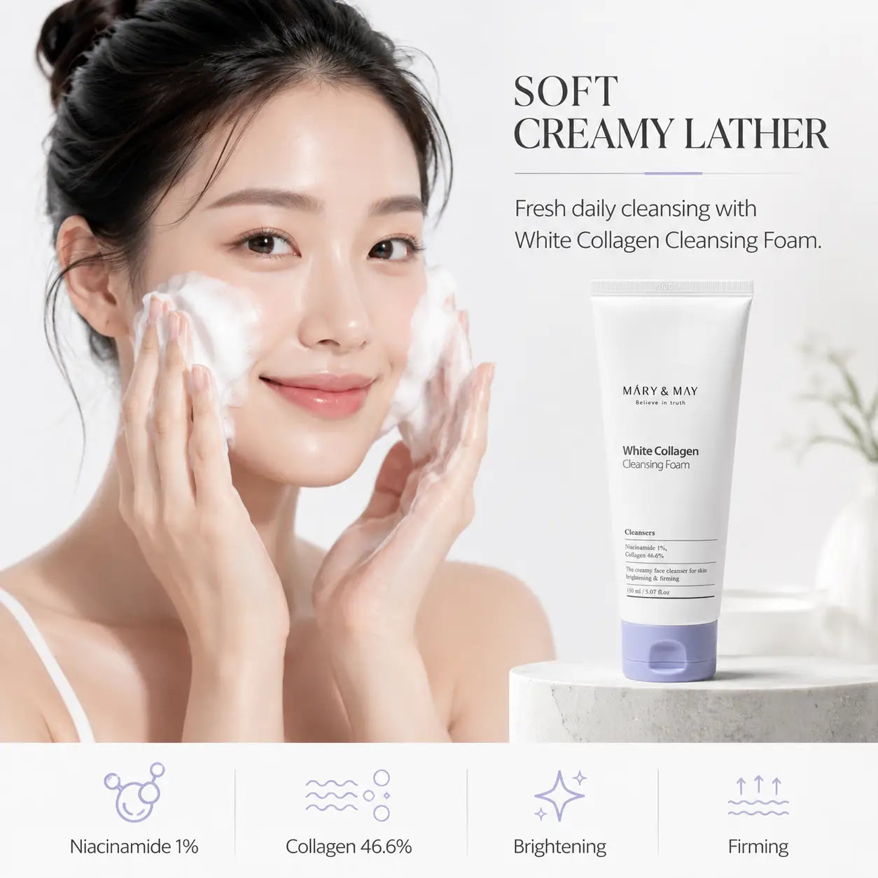 Mary&May White Collagen Cleansing Foam 150ml
