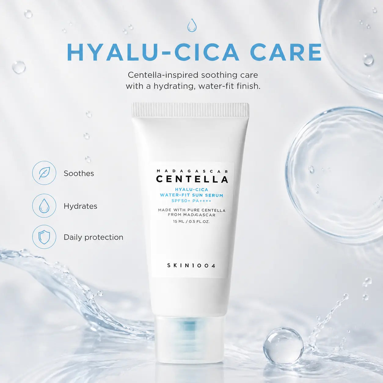 SKIN1004 Hyalu-Cica Water-Fit Sun Serum 15ml