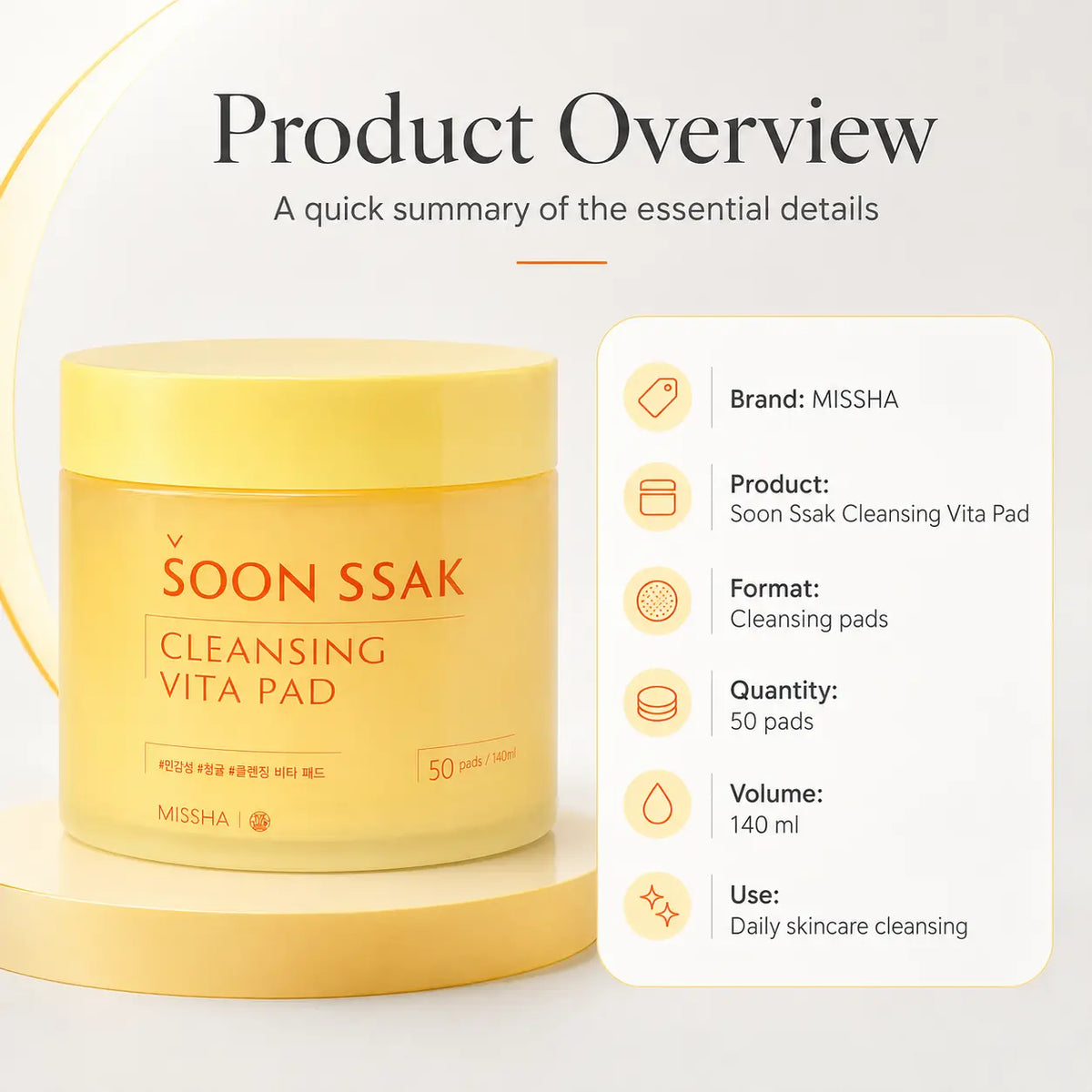 BEAUDIANI Soon Ssak Cleansing Vita Pads 50 Sheets