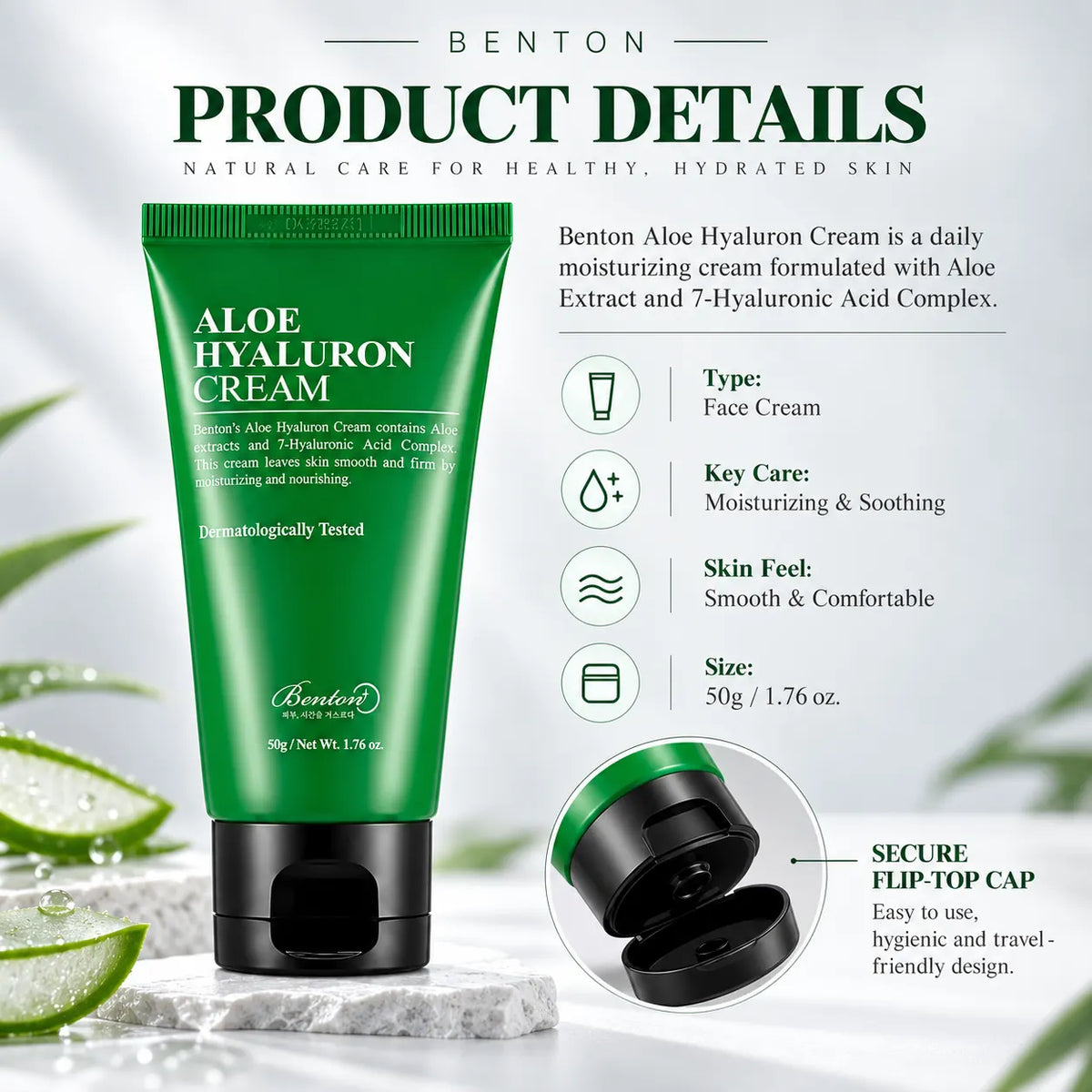 Benton Aloe Hyaluron Cream 50g
