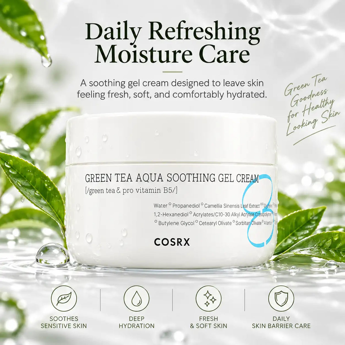 COSRX Hydrium Green Tea Aqua Soothing Gel Cream 50ml