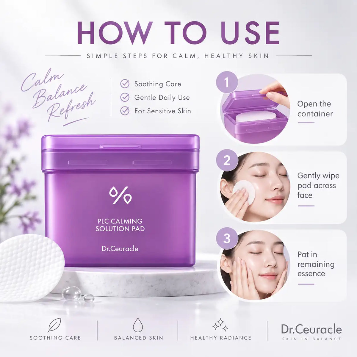Dr. Ceuracle Plc Calming Solution Pad 220ml 130PADS 130PADS 220ml