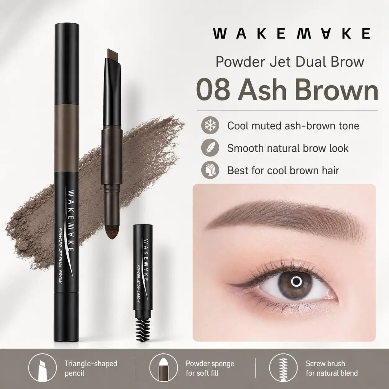 WAKEMAKE Powder Jet Dual Brow 0.75g