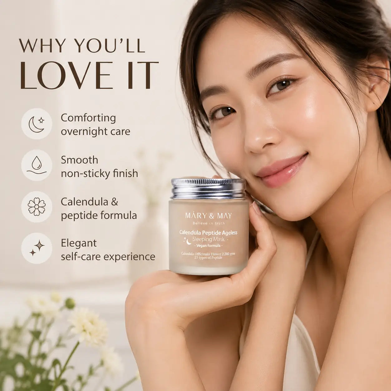 Mary&May Calendula Peptide Ageless Sleeping Mask 110g