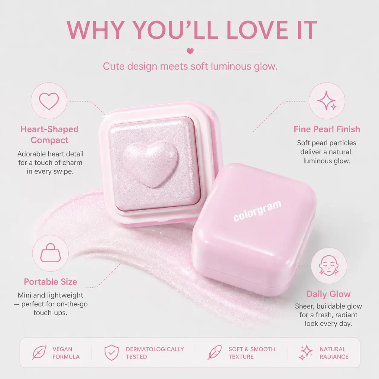 Colorgram Milk Bling Heartlighter 02 Pink Heart (view 3)