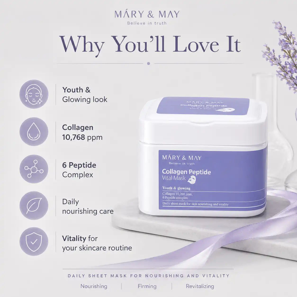 Mary&May Collagen Peptide Vital Mask 30ea 400g
