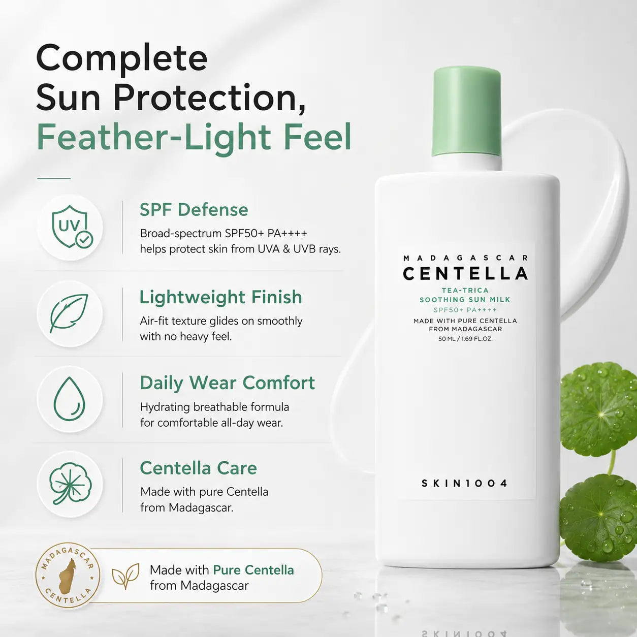 SKIN1004 Madagascar Centella Tea-Trica Soothing Sun Milk 50ml