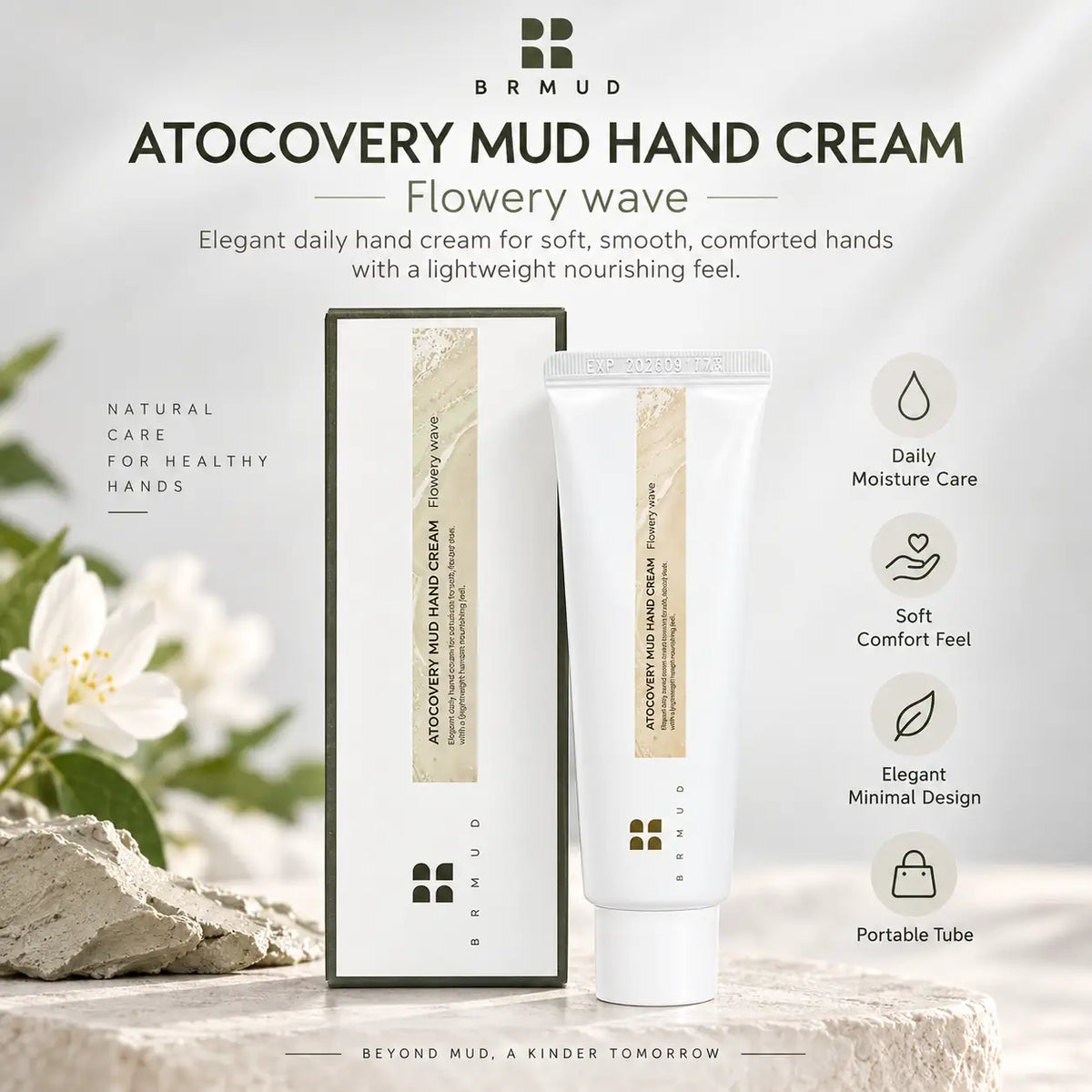 BRMUD Atocovery Mud Hand Cream (Flowery Wave) 50ml