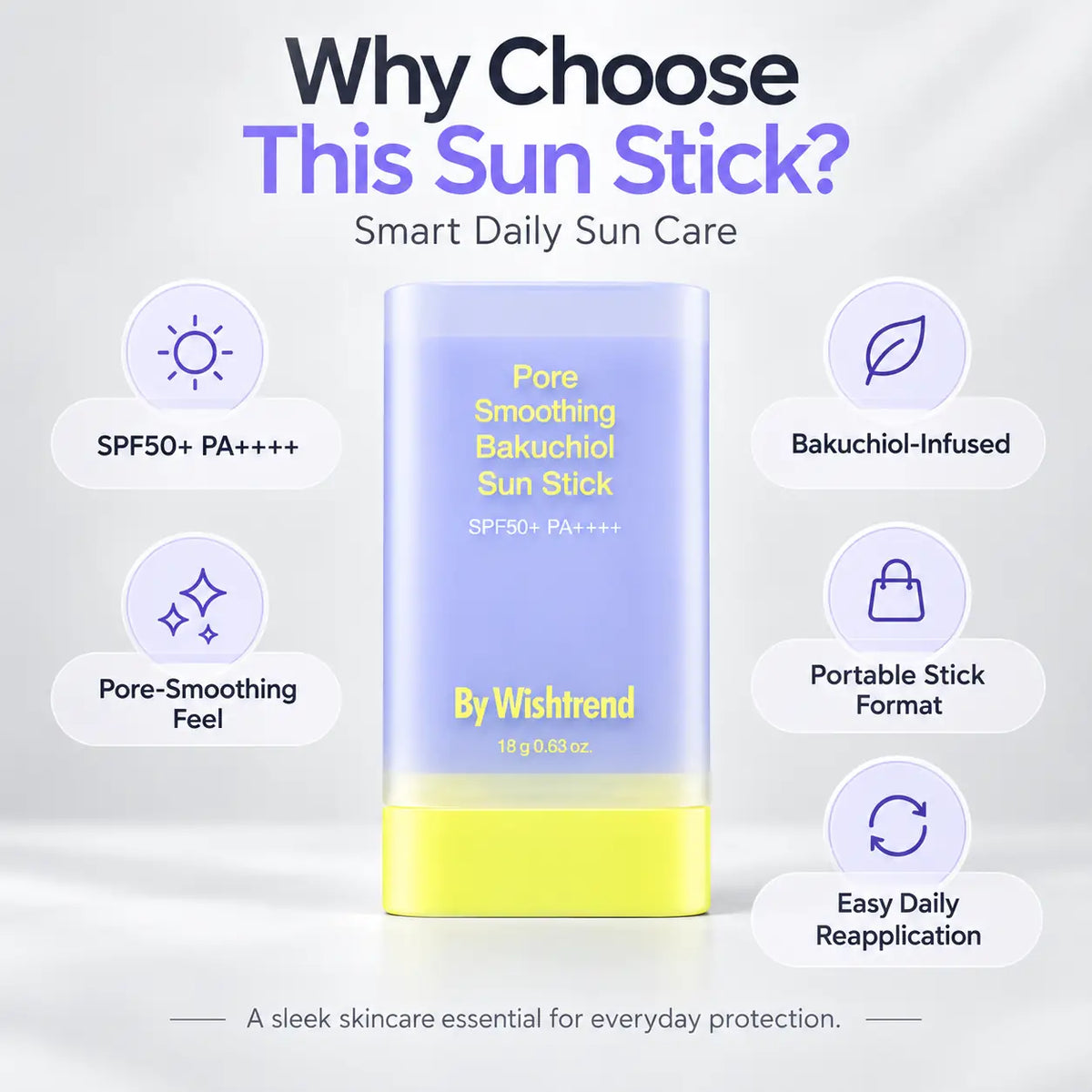 By Wishtrend Pore Smoothing Bakuchiol Sun Stick 18g