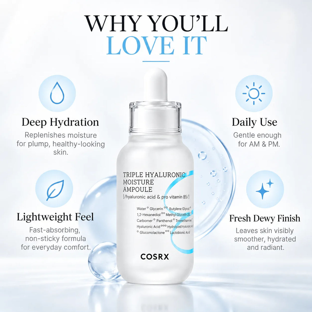COSRX Hydrium Triple Hyaluronic Moisture Ampoule 40ml
