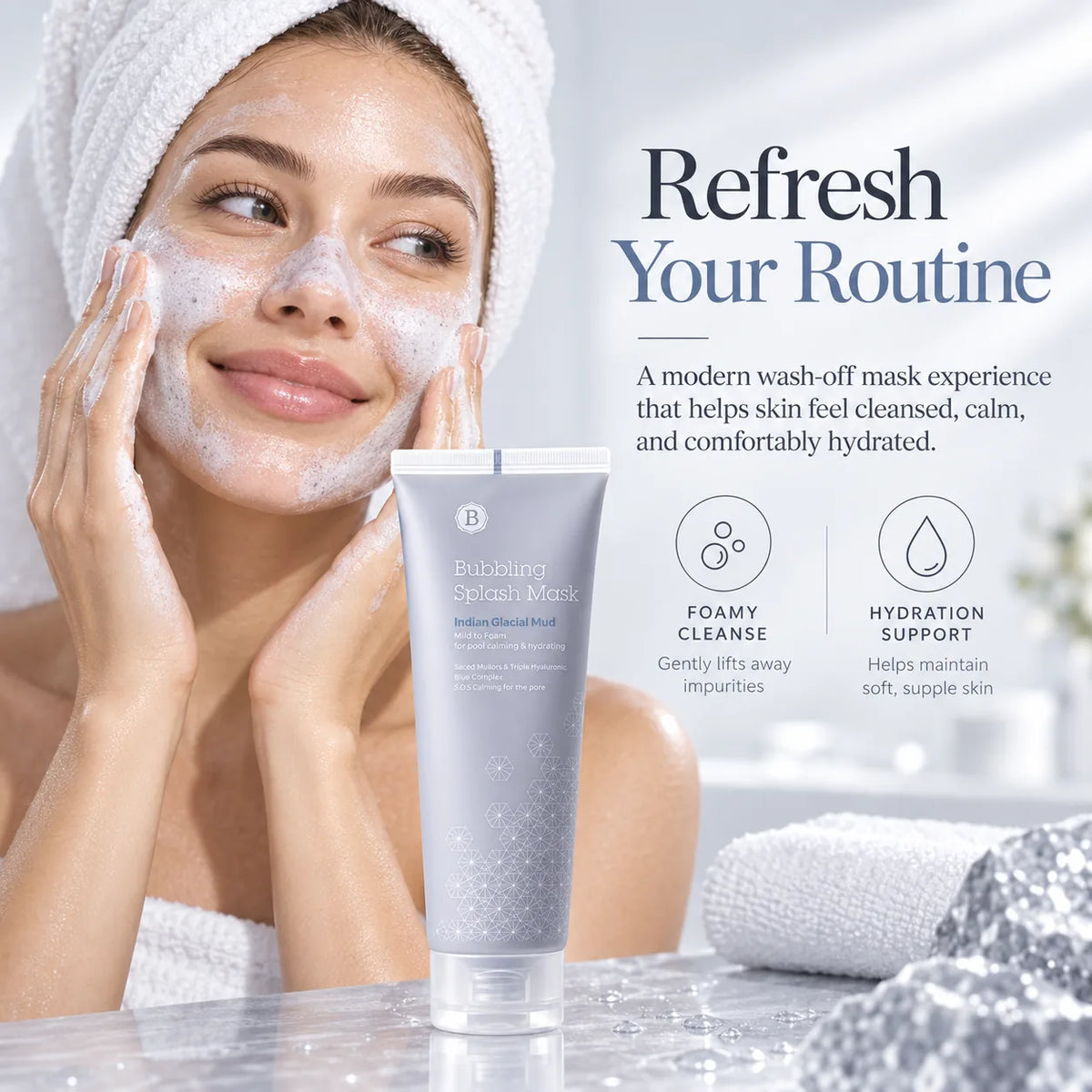 BLITHE Bubbling Splash Mask Indian Glacial Mud 120ml