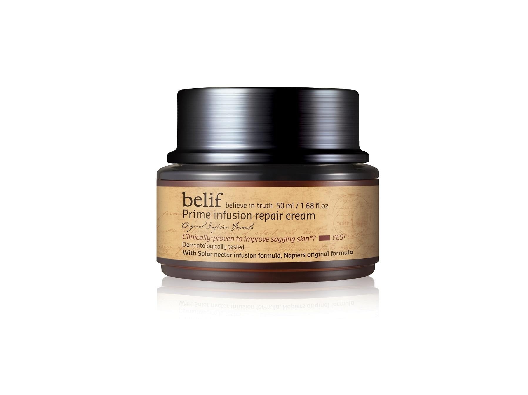 belif Prime Infusion Repair Cream texture swatch on hand