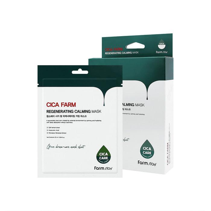 Farmstay Cica Farm Regenerating Calming Mask 25ml x 10pcs Korean skincare product image