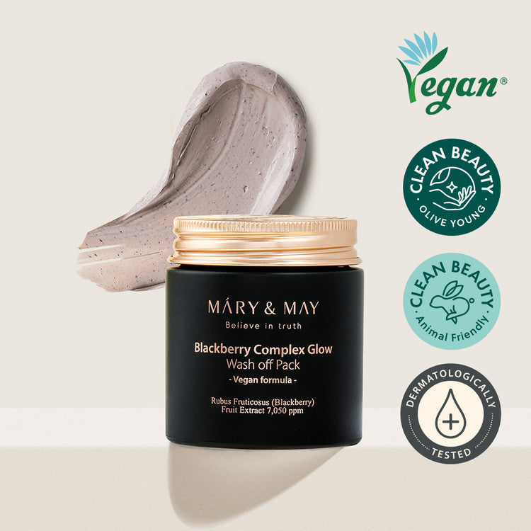 Mary&May Blackberry Complex Glow Wash Off Pack 125g Korean skincare product image