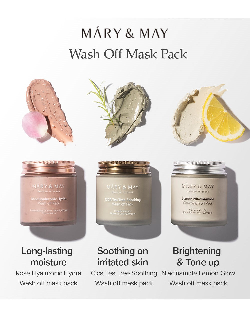 Mary&May CICA TeaTree Soothing Wash Off Pack 125g Korean skincare product image