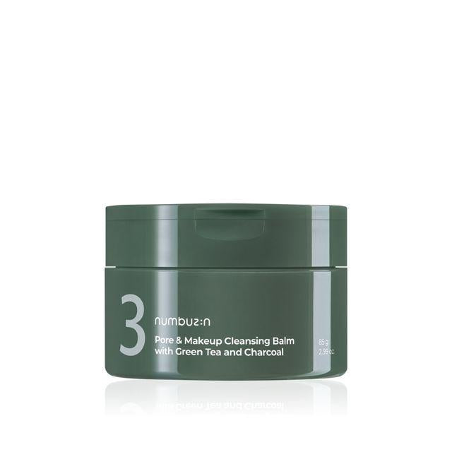 numbuzin No.3 Pore & Makeup Cleansing Balm with Green Tea and Charcoal 85g Korean cleanser product image