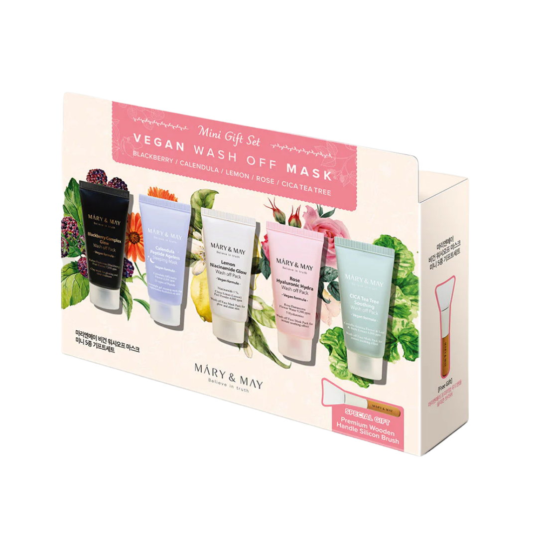 Mary&May Vegan Wash Off Mask Mini Gift Set (30g x5) Korean skincare product image
