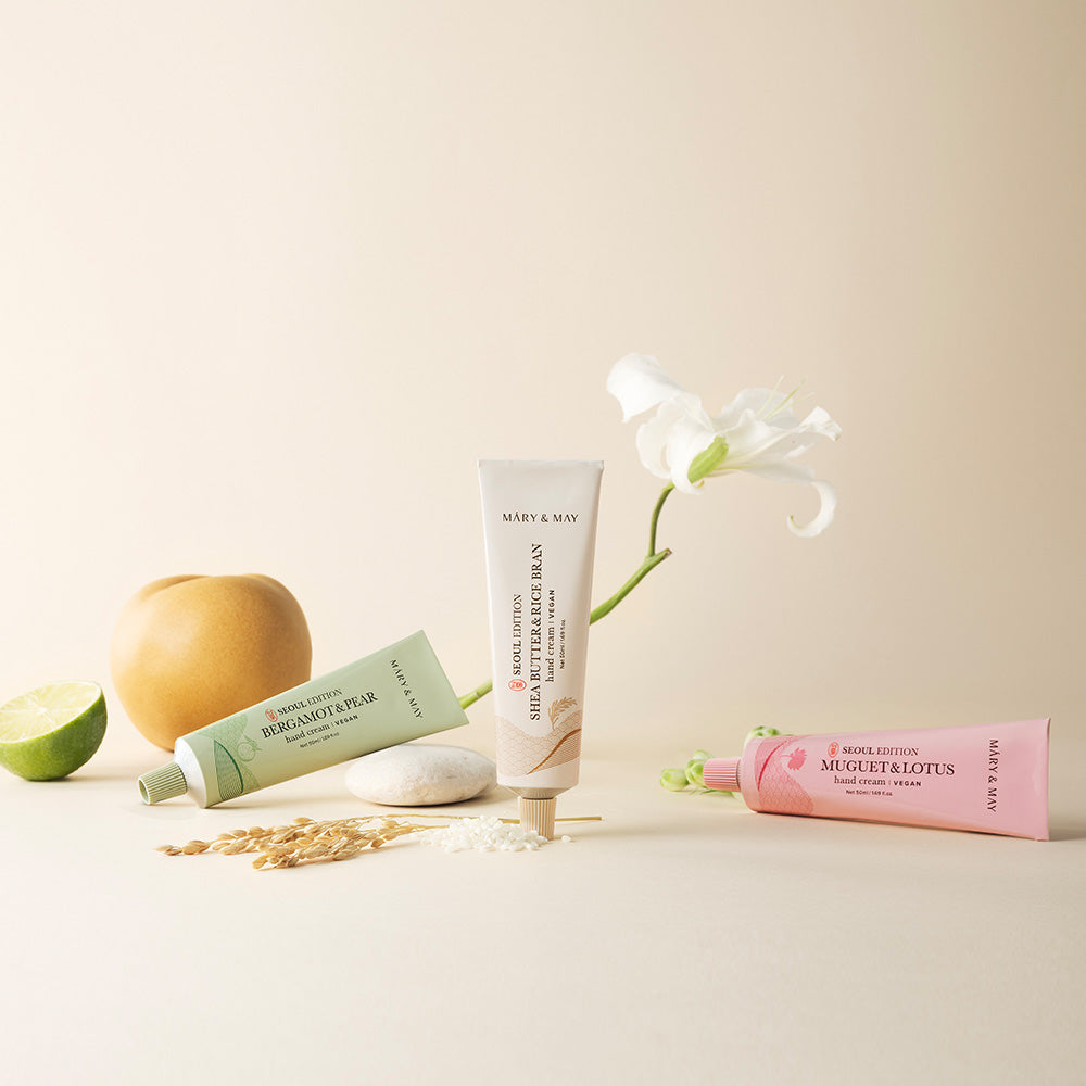 Mary&May Seoul Edition Shea Butter & Rice Bran Hand Cream 50ml Korean body care product image